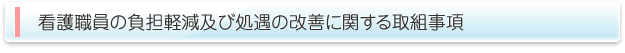 看護職員の負担軽減及び処遇の改善に関する取組事項